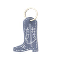 Porte-clés en cuir Western Whimsy bleu bootcut