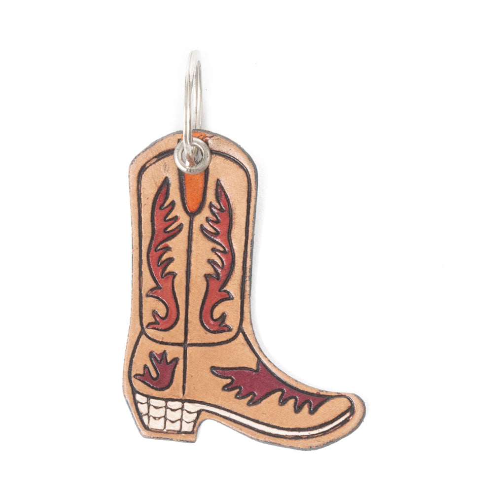 Porte-clés en cuir Blazin' Boot, coloris Spiced Tan