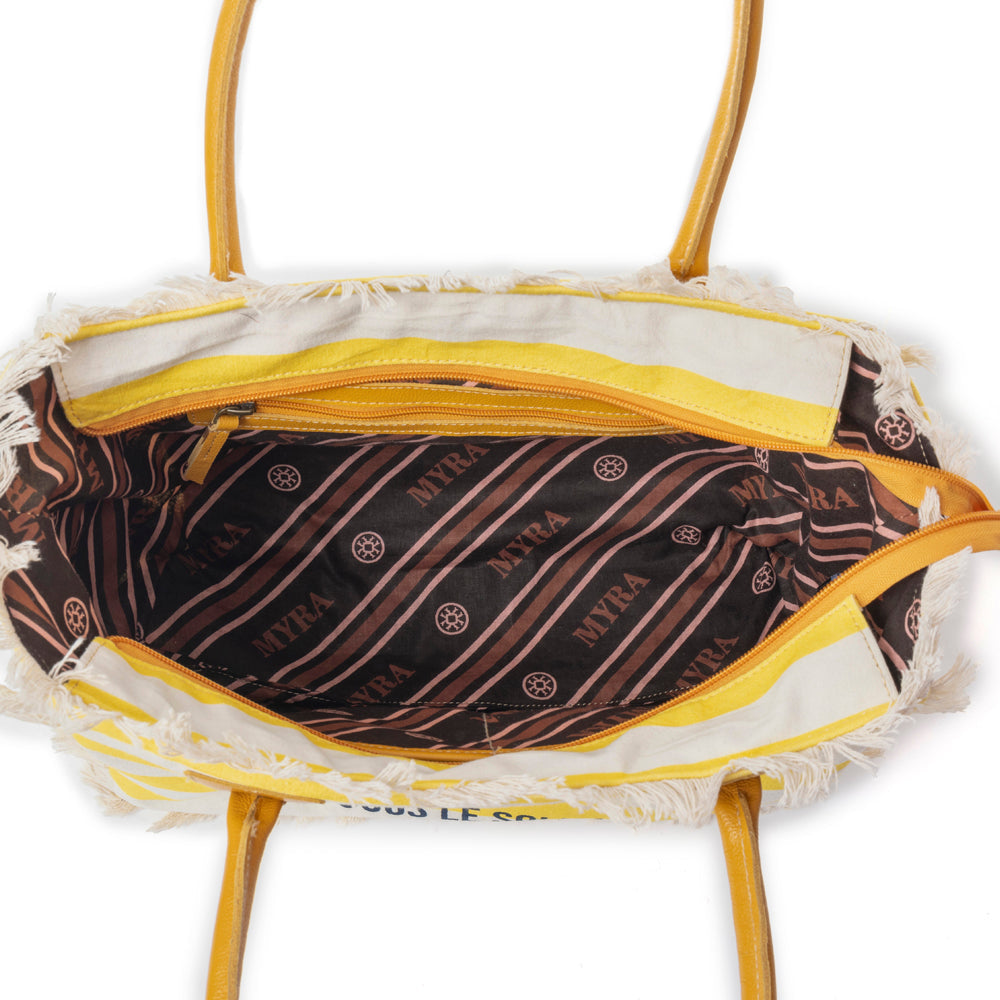 Saint Tropez Tote Bag In Yellow & White