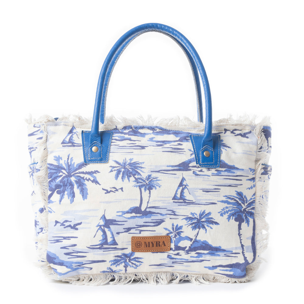 Sac de plage Saint-Tropez bleu et blanc