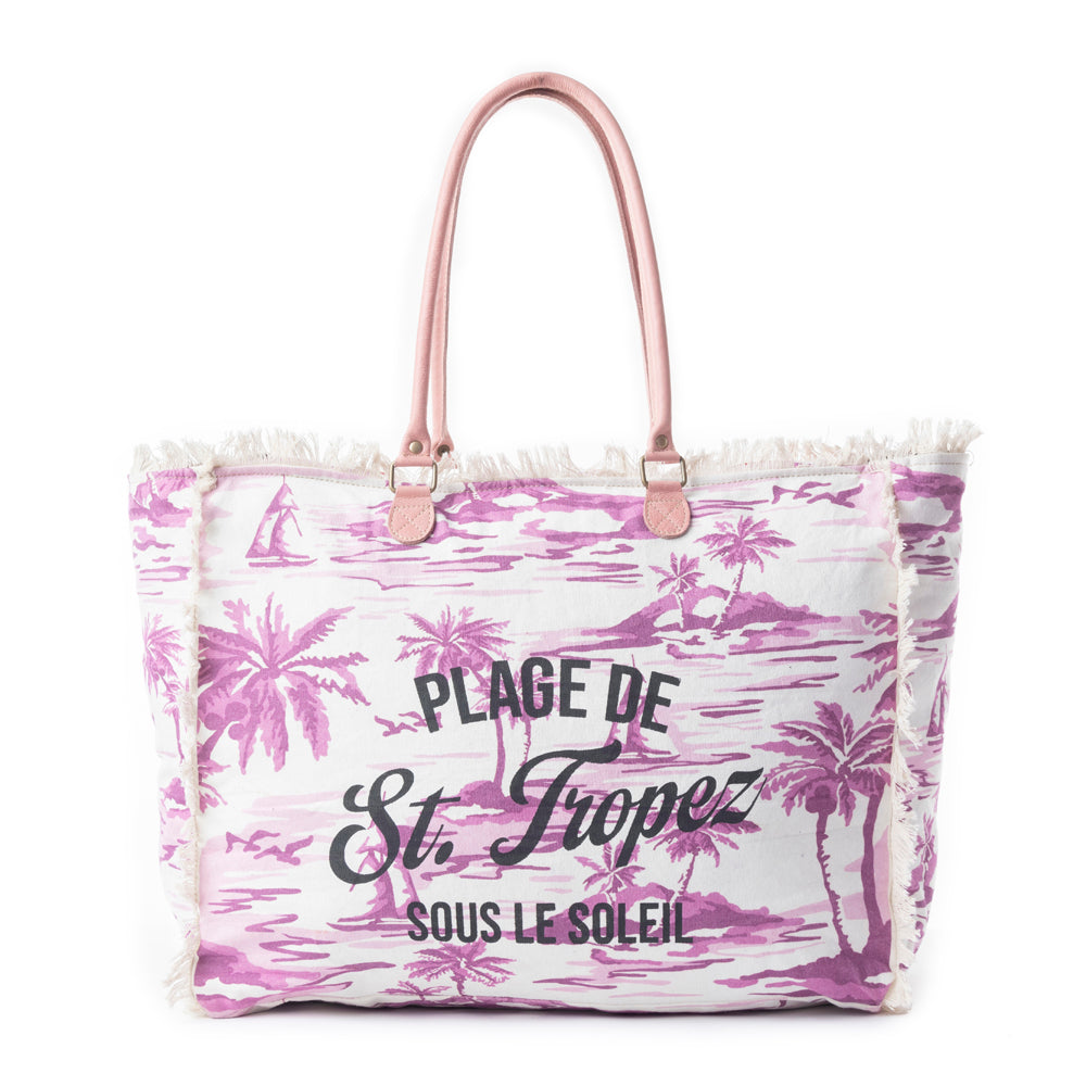 Sac weekender Saint-Tropez blanc et violet