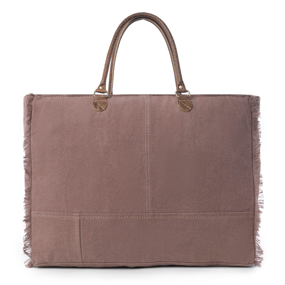 Sac de voyage en cuir et imprimé floral
