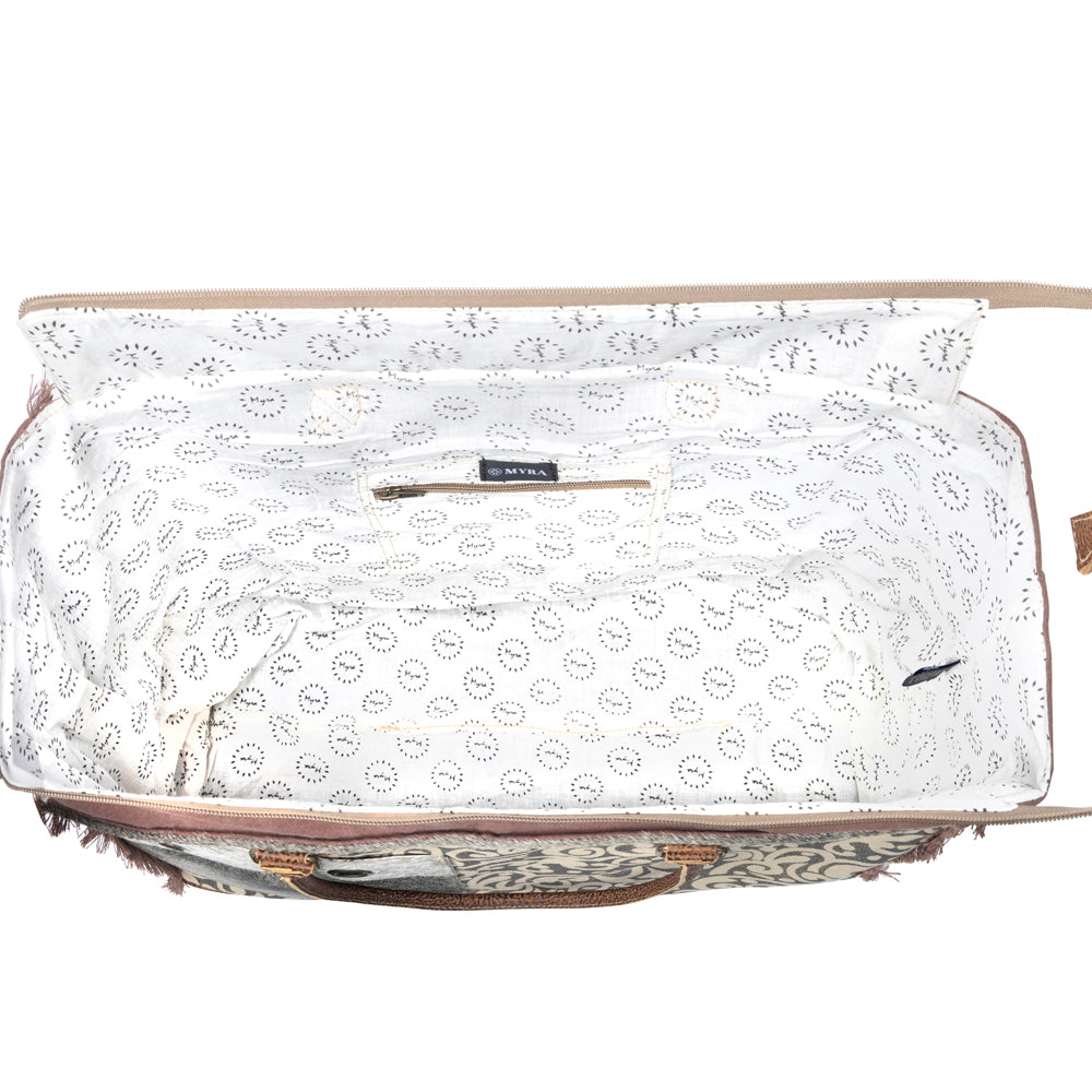 Sac de voyage en cuir et imprimé floral