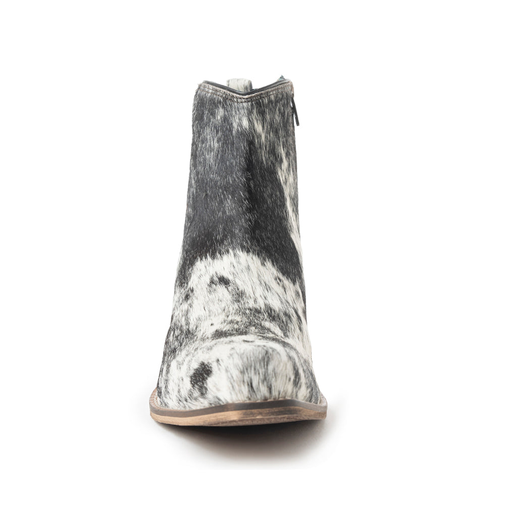 Bottines en cuir véritable Myra Reyna Ridge avec détails ciselés bleu sarcelle, bout carré, style cow-girl country