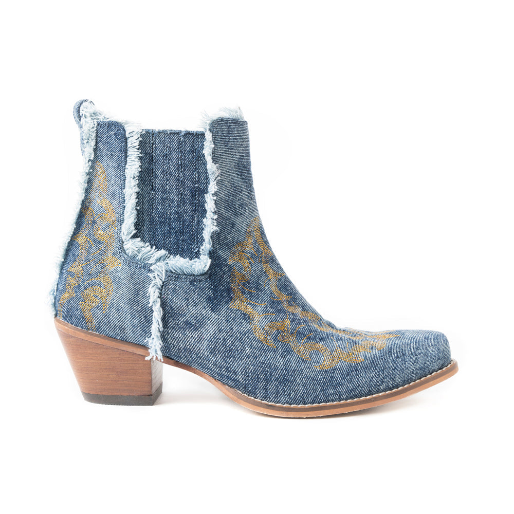 Bottines Dearling Ranch en denim bleu