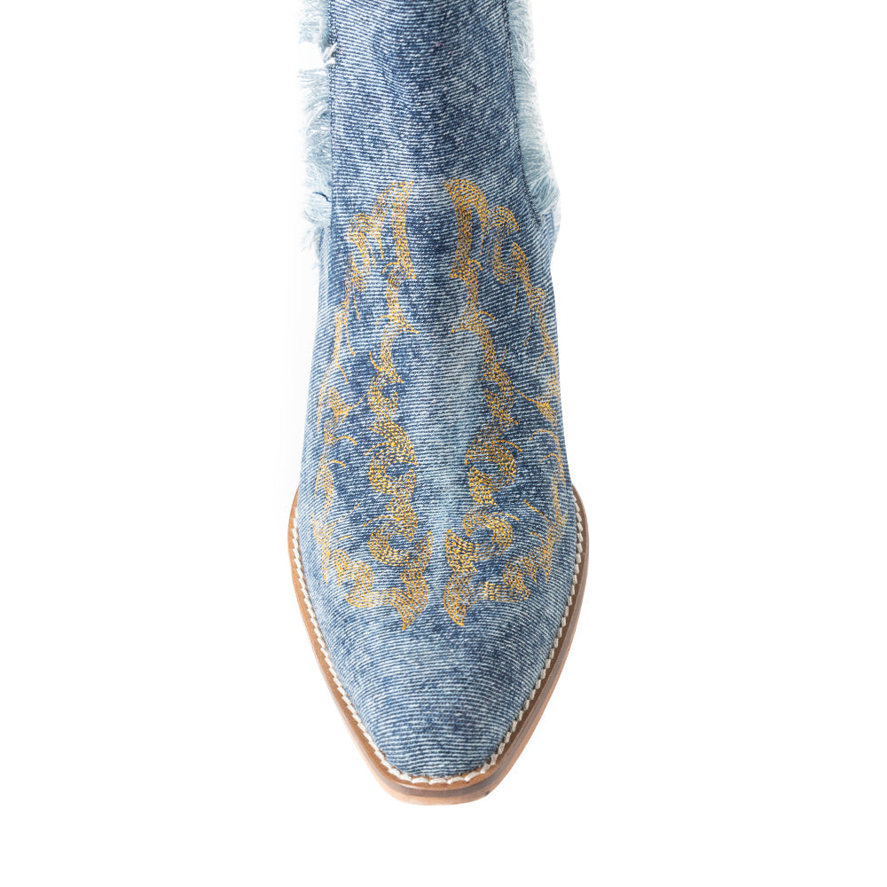 Bottines Dearling Ranch en denim bleu