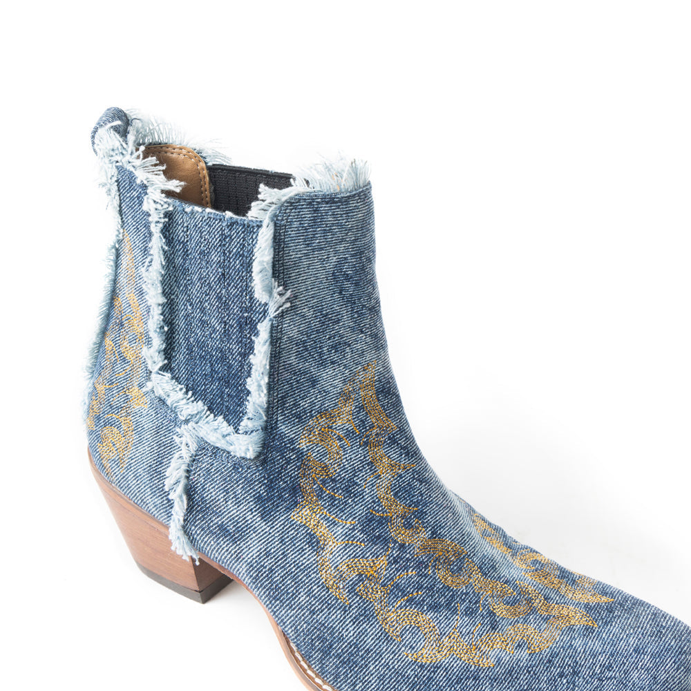 Bottines Dearling Ranch en denim bleu