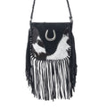 Sac en cuir et poils de veau Mustang's Luck noir et blanc