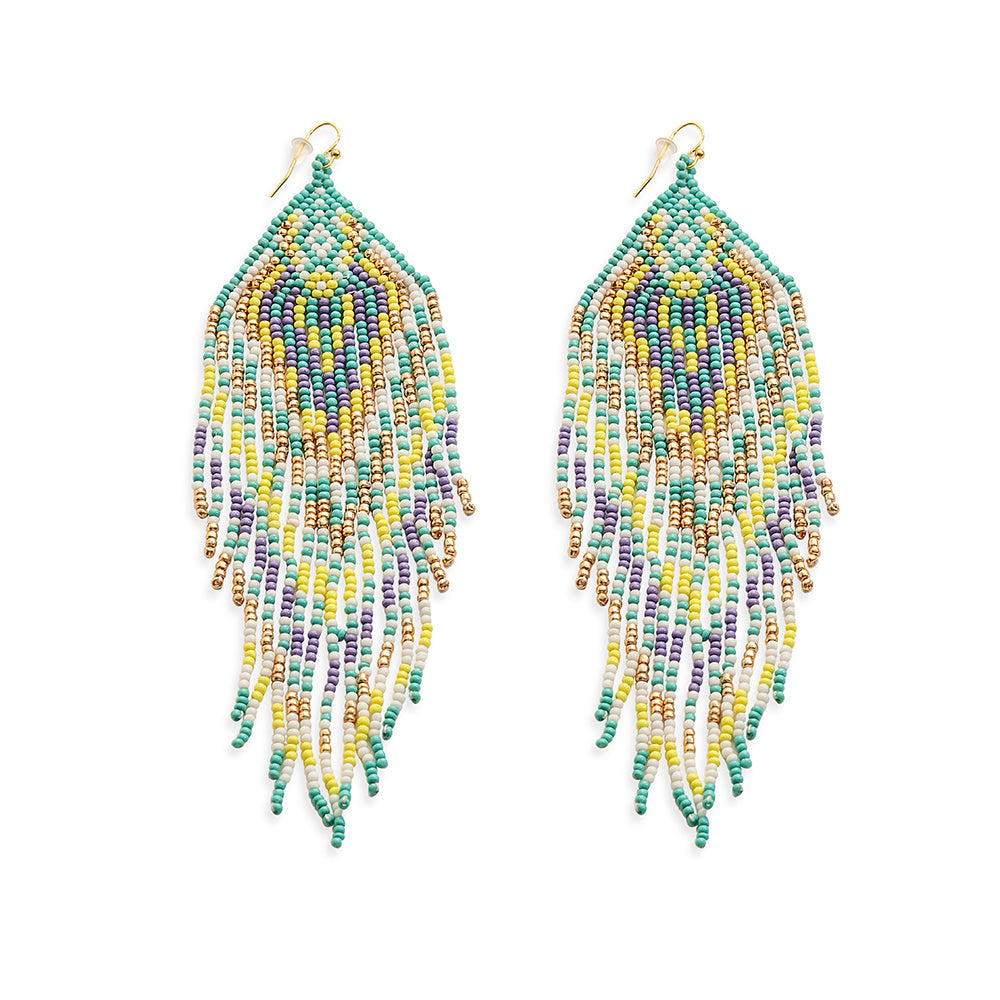 Boucles d'oreilles Lonanna perlées vertes