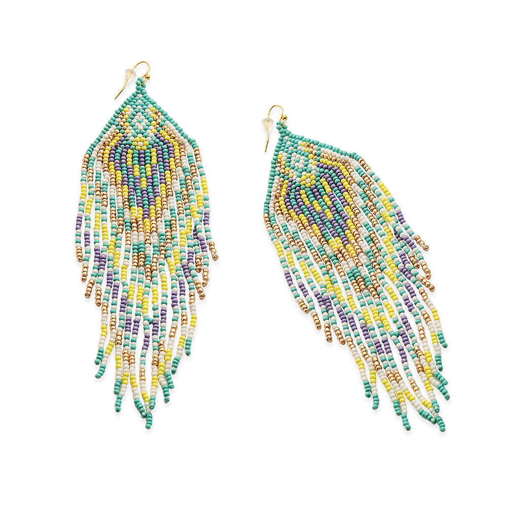 Boucles d'oreilles Lonanna perlées vertes