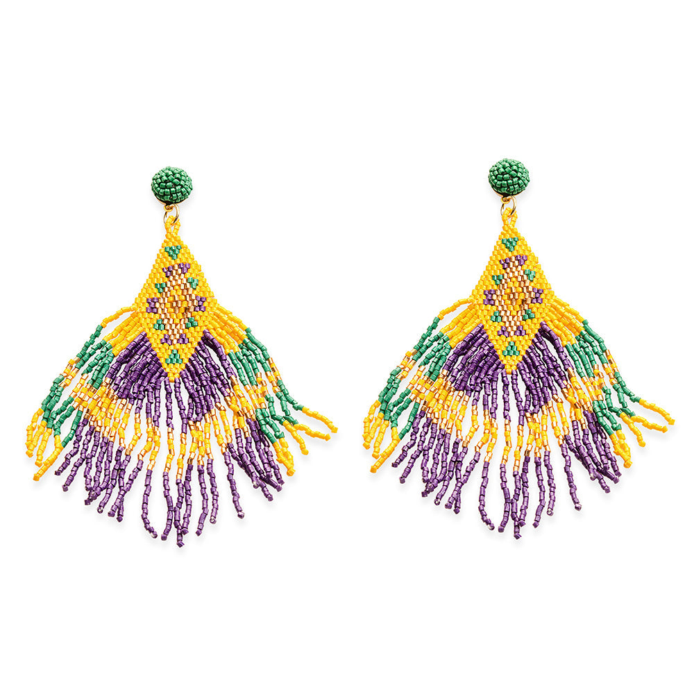 Boucles d'oreilles perlées Iris du désert