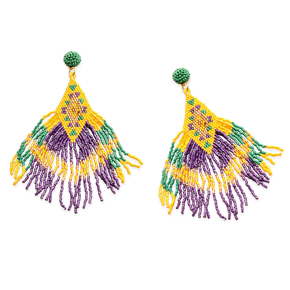 Boucles d'oreilles perlées Iris du désert