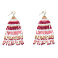 Boucles d'oreilles perlées Jupe Nanna en rouge