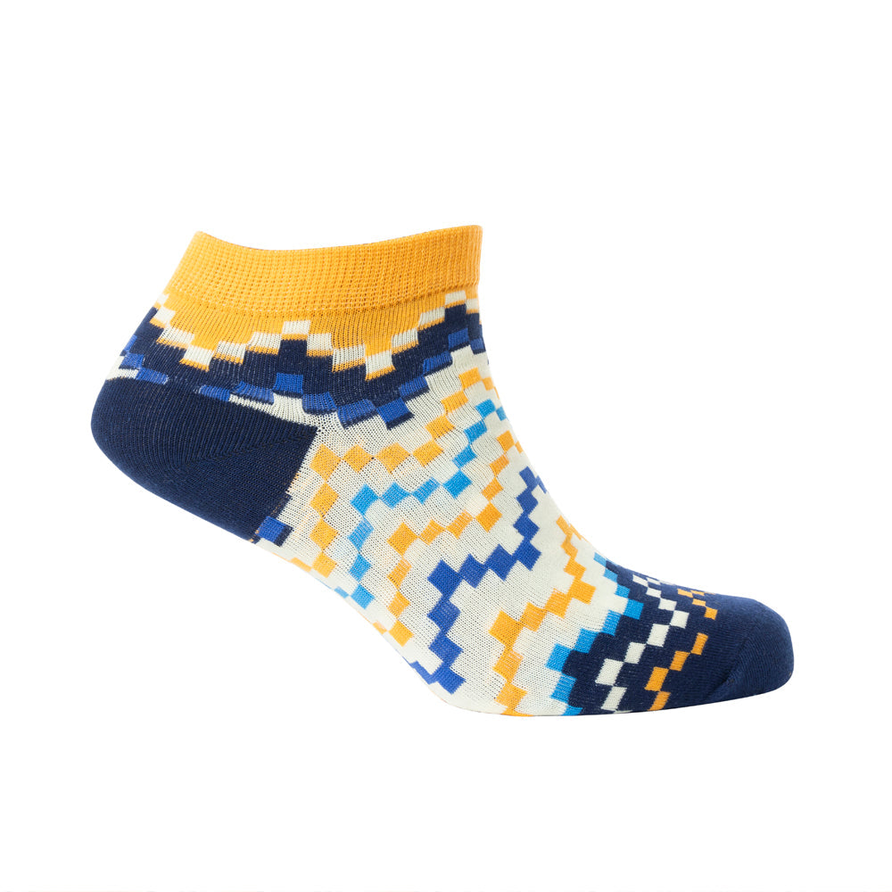 Chaussettes basses Jade Valley Pixie bleues et jaunes