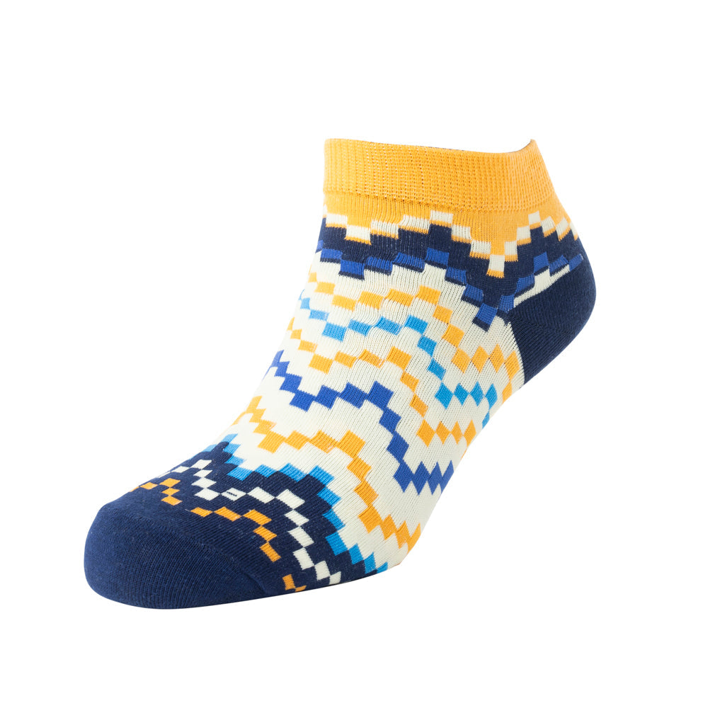 Chaussettes basses Jade Valley Pixie bleues et jaunes