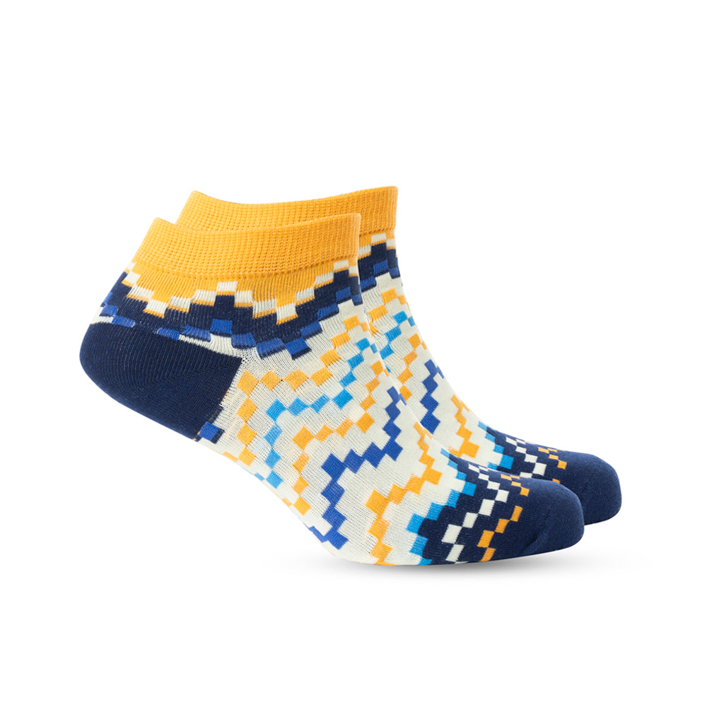 Chaussettes basses Jade Valley Pixie bleues et jaunes