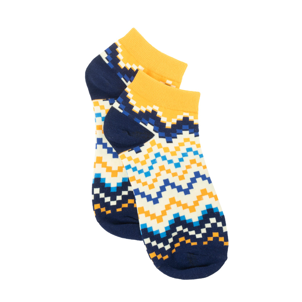 Chaussettes basses Jade Valley Pixie bleues et jaunes