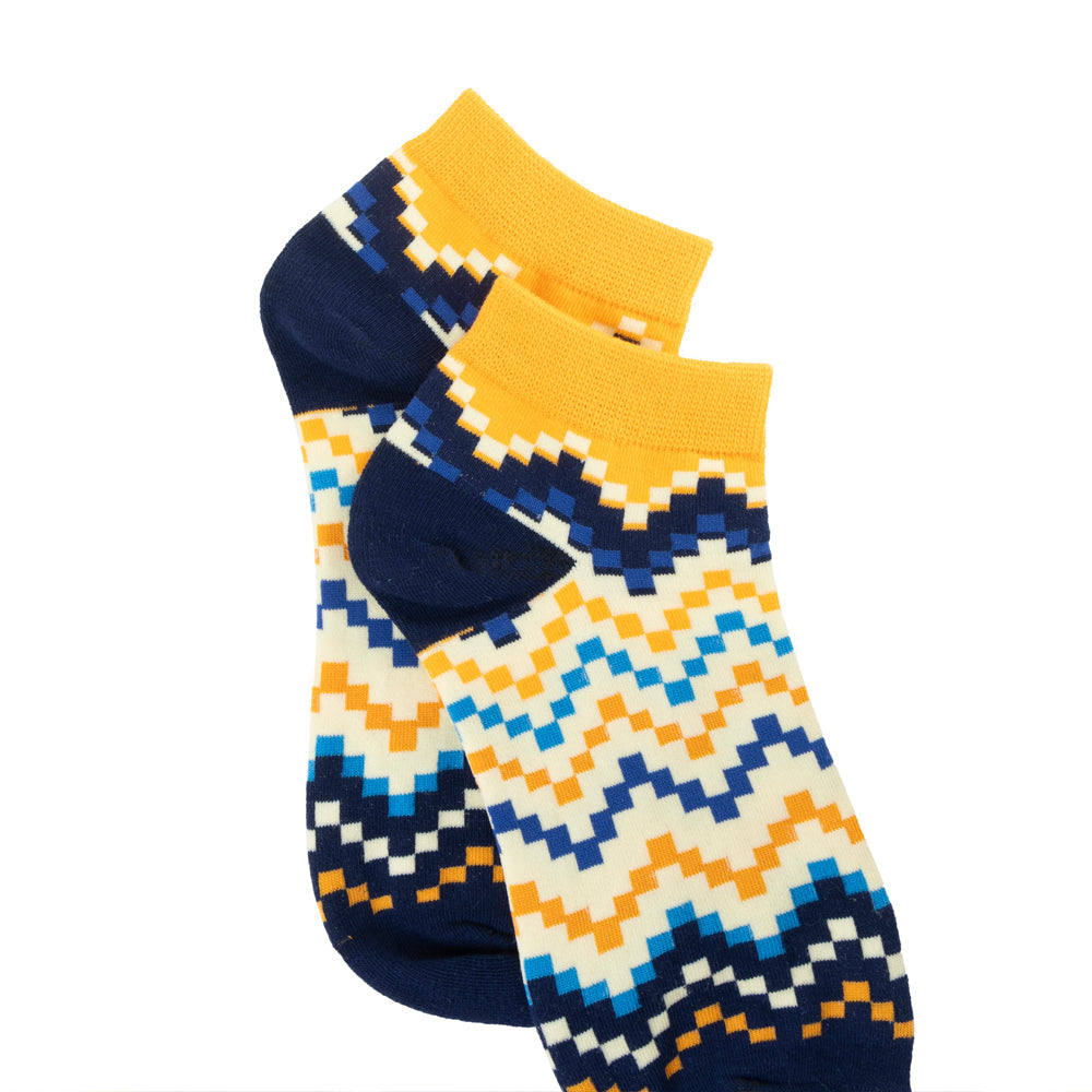 Chaussettes basses Jade Valley Pixie bleues et jaunes