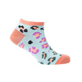 Chaussettes courtes en dentelle Candy Leopard bleu ciel