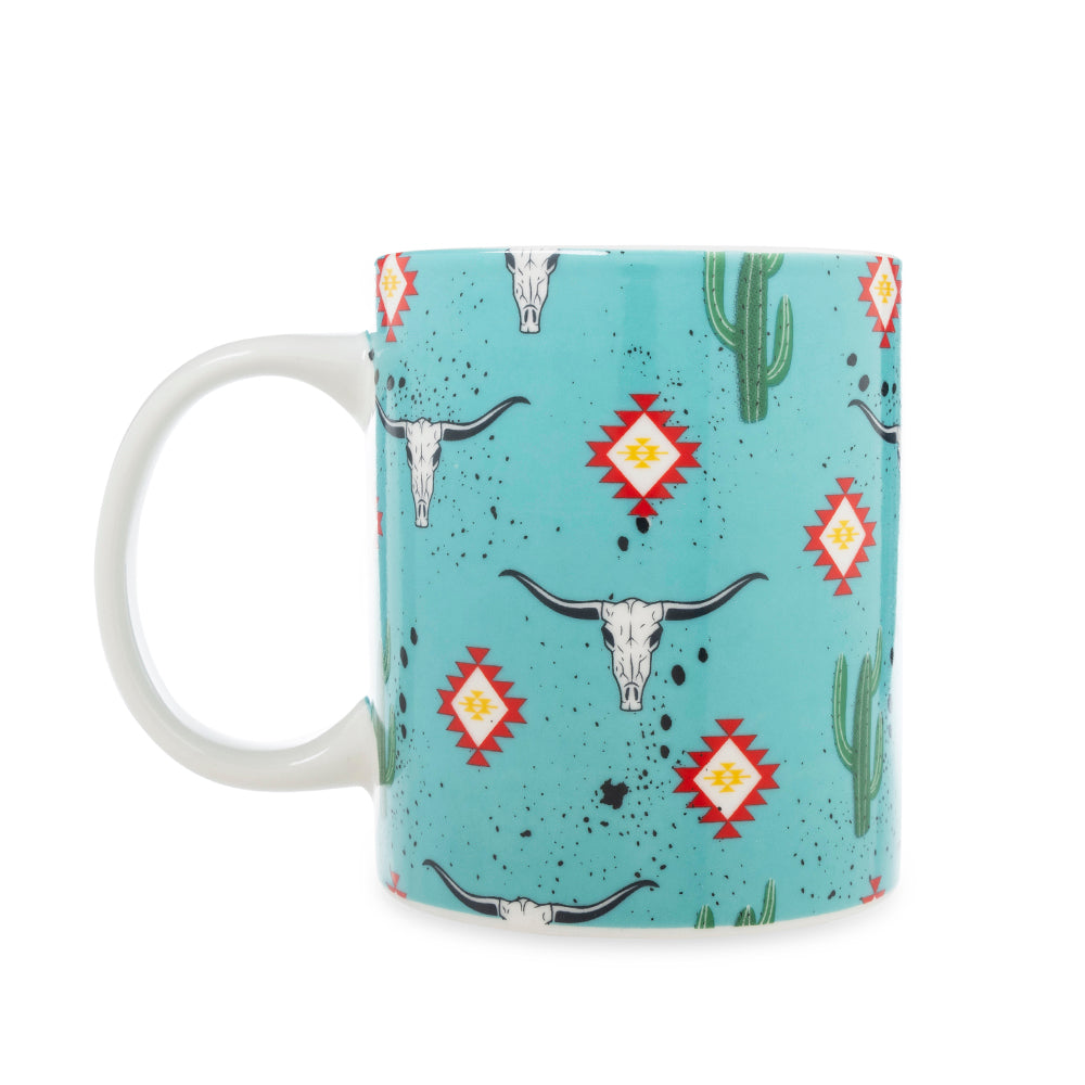 Tasse en céramique "Sippin' in the South" motif géométrique cactus