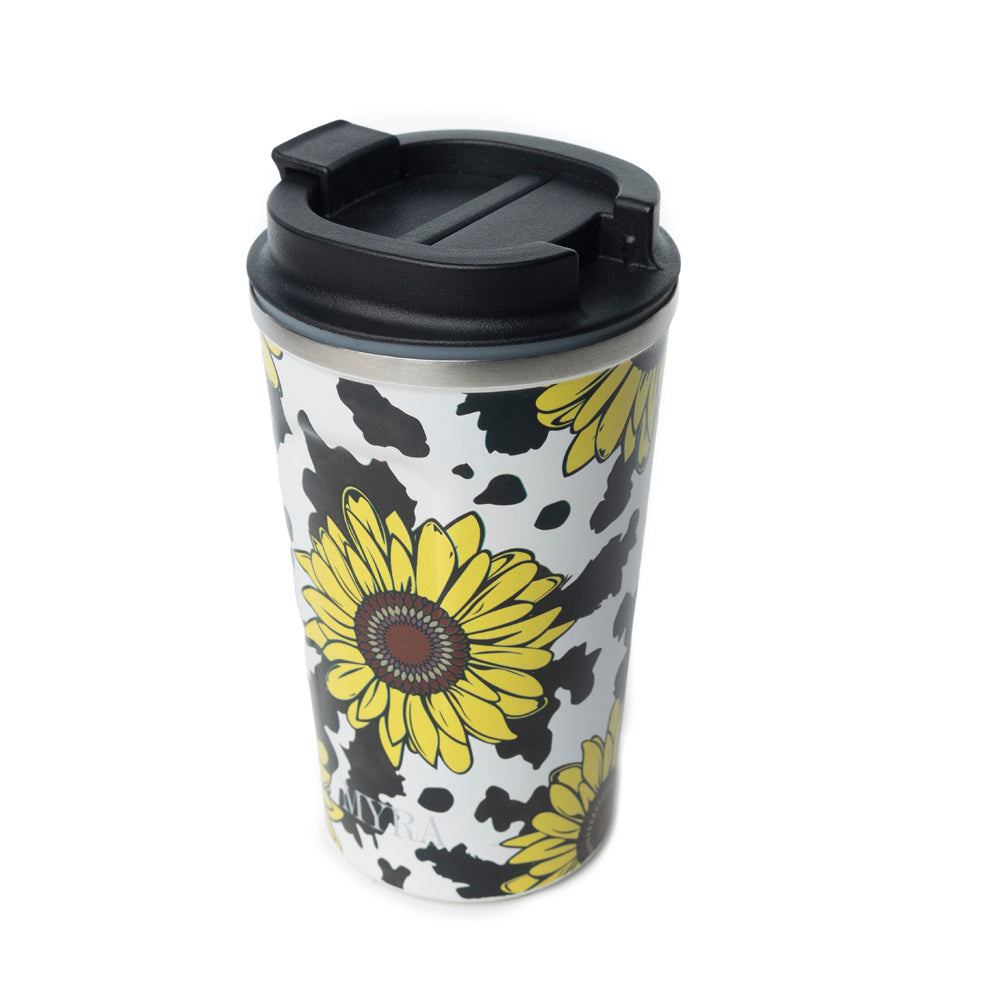 Mug en acier inoxydable Western Trail Brew, jaune tournesol