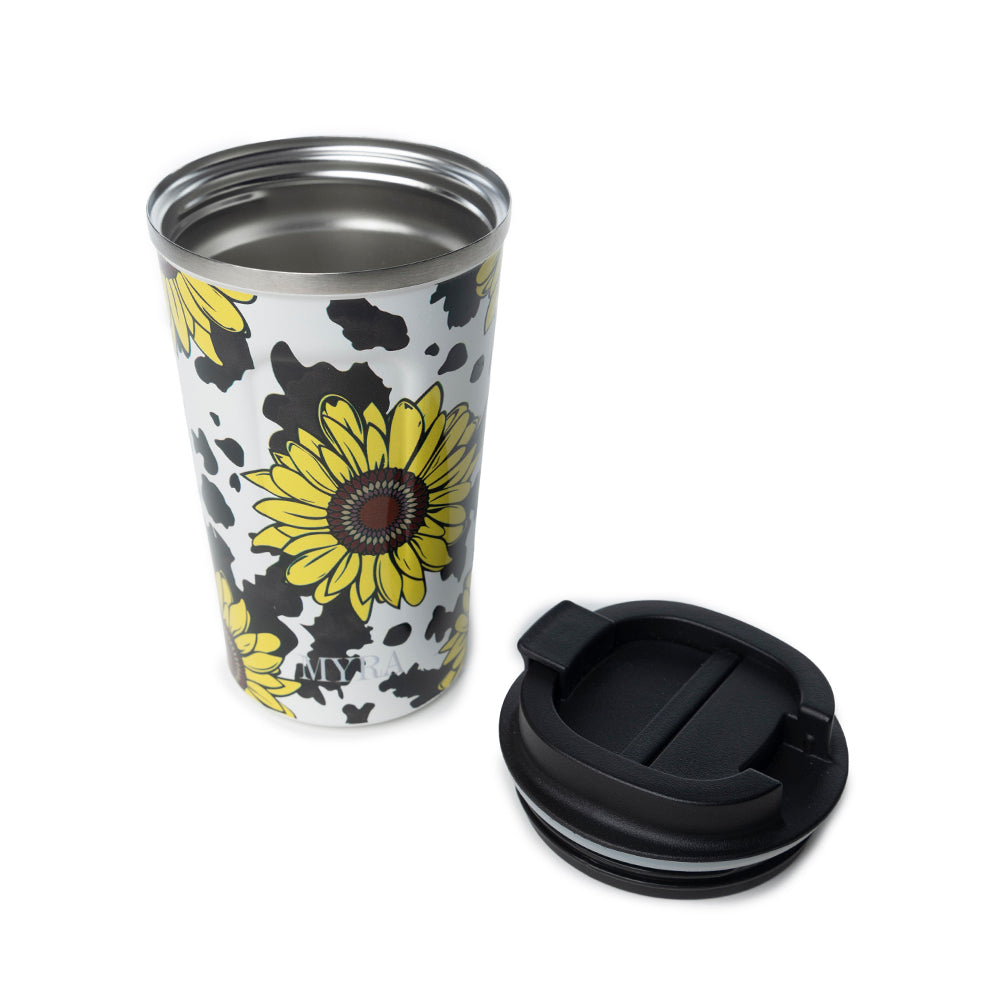 Mug en acier inoxydable Western Trail Brew, jaune tournesol