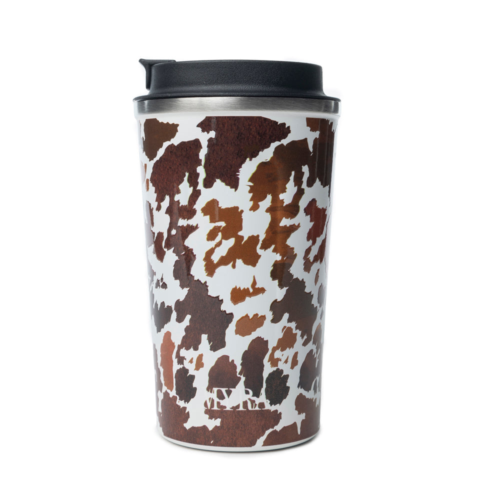 Mug en acier inoxydable Western Trail Brew, imprimé léopard marron