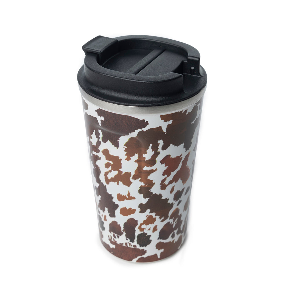 Mug en acier inoxydable Western Trail Brew, imprimé léopard marron