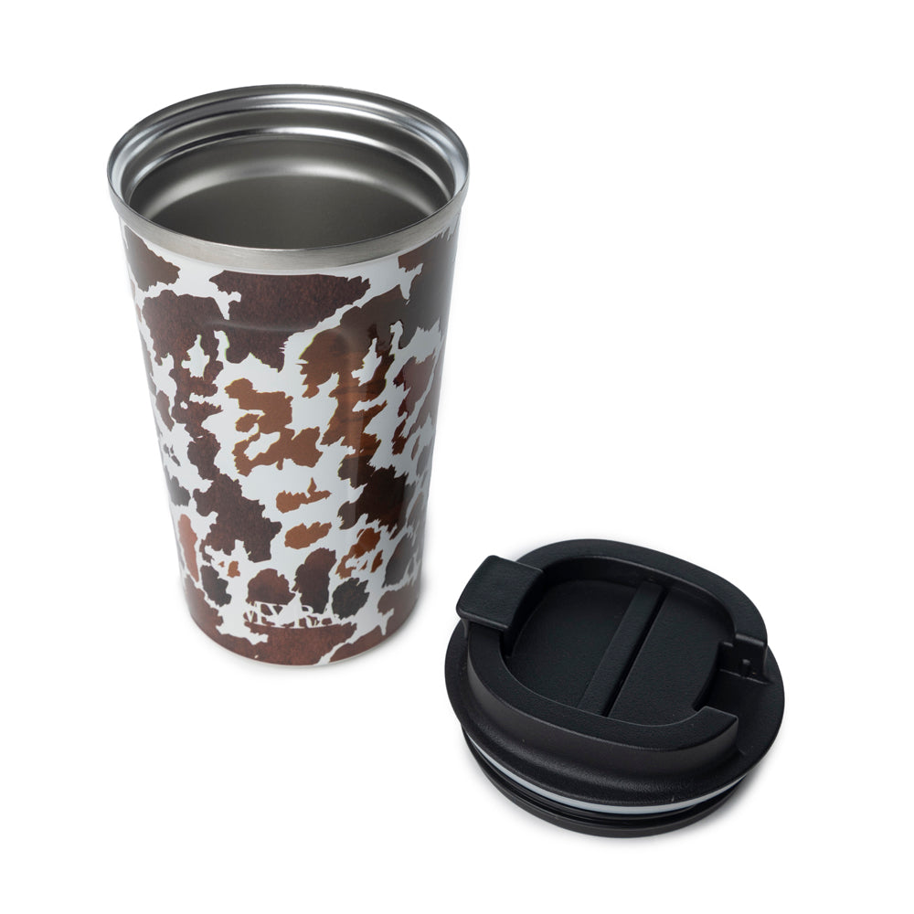 Mug en acier inoxydable Western Trail Brew, imprimé léopard marron