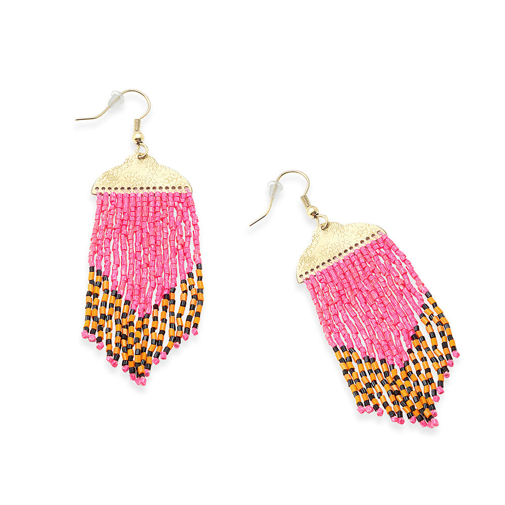 Boucles d'oreilles perlées Cascade du désert