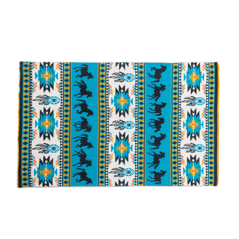 Torchons de cuisine en coton tricoté Dreamcatcher « LOT DE 2 » couleur bleu prairie