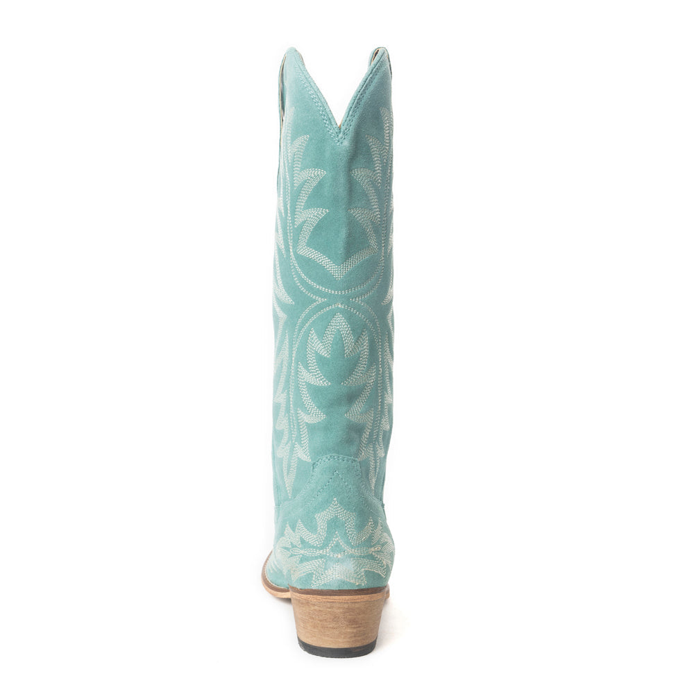 Bottes en cuir brodées Midnight Trail vert ombre