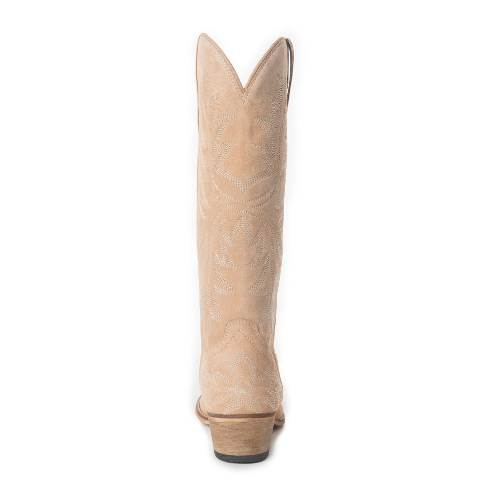 Bottes en cuir brodées Midnight Trail, coloris beige ombre