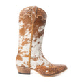 Bottes Dakota Dust faites main en cuir tan et blanc