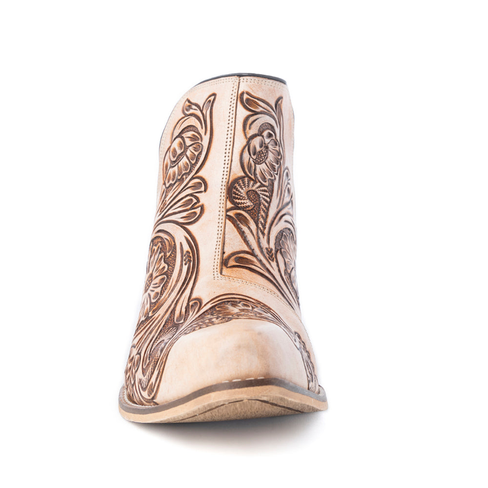 Bottines Western "Floral Heirloom" crème