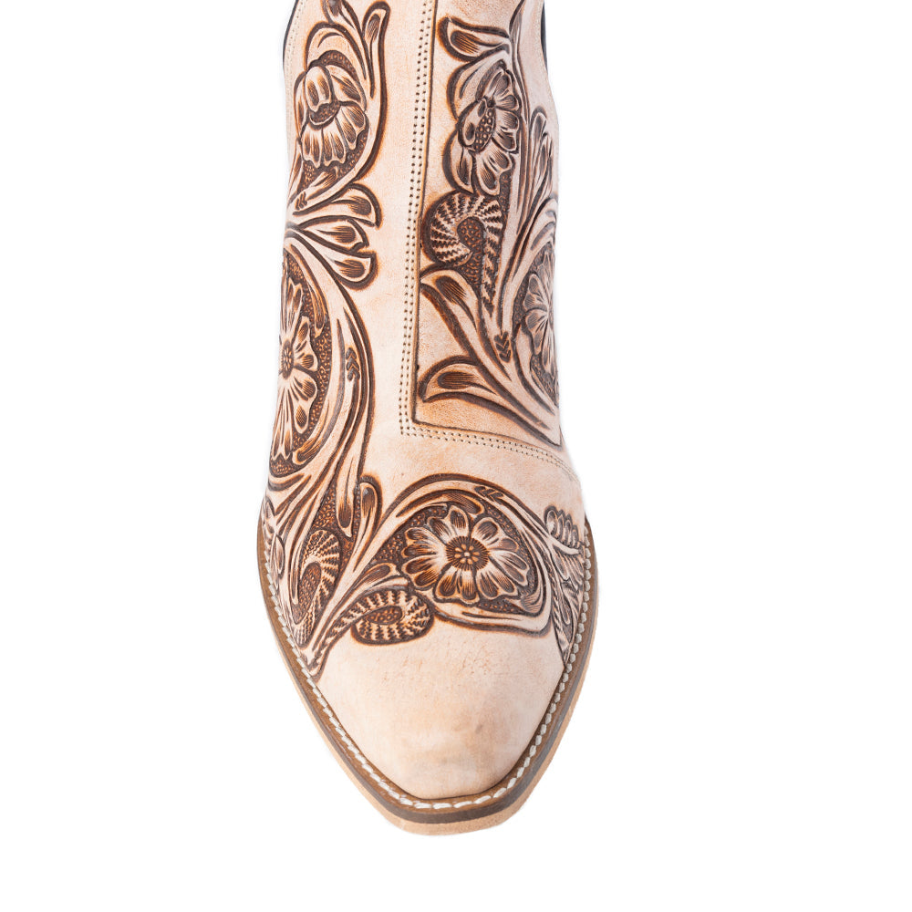 Bottines Western "Floral Heirloom" crème
