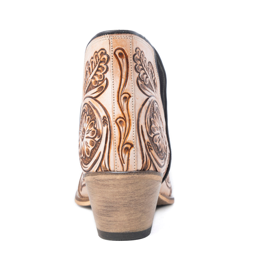 Bottines Western "Floral Heirloom" crème