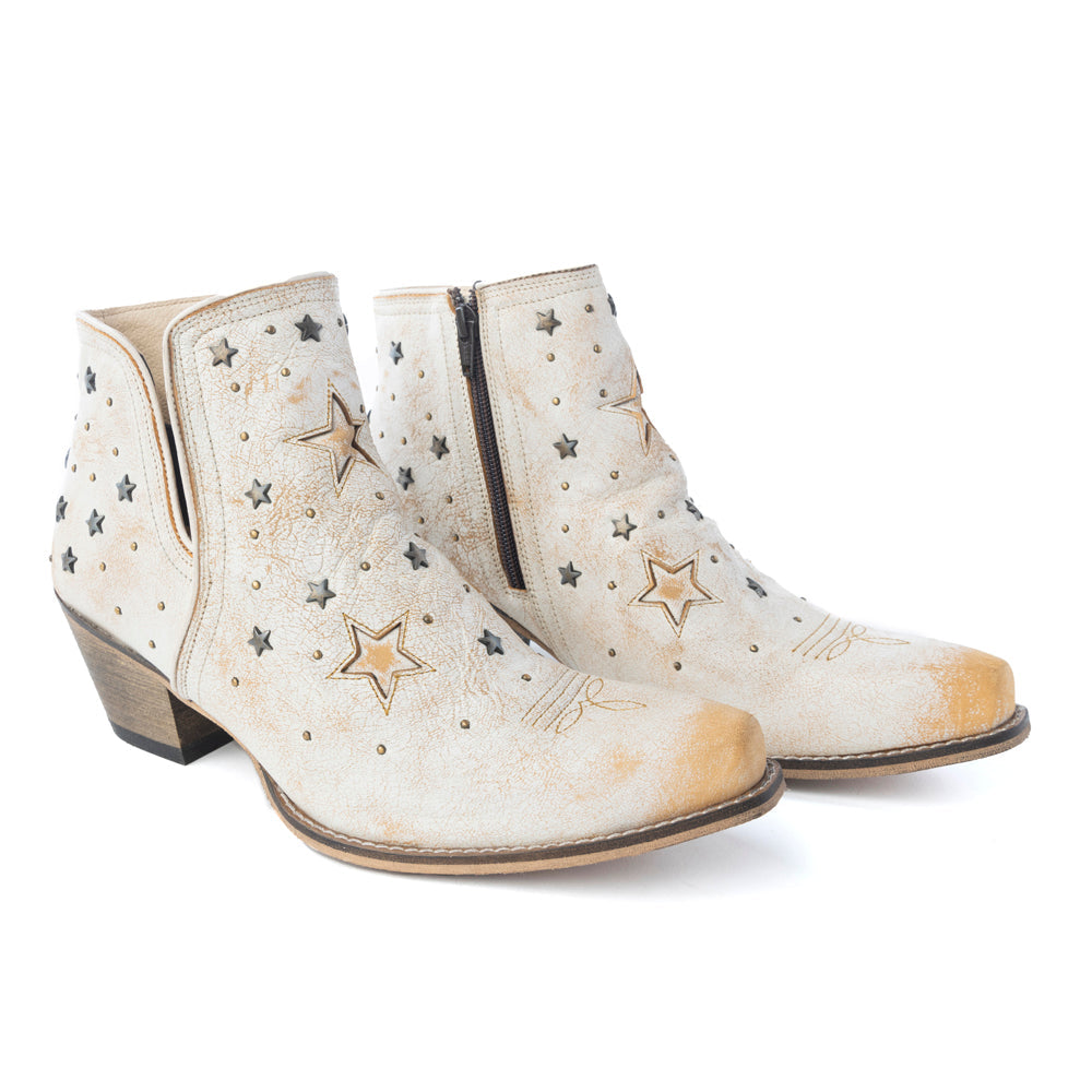 Bottes Western basses Celestial Stardust blanches