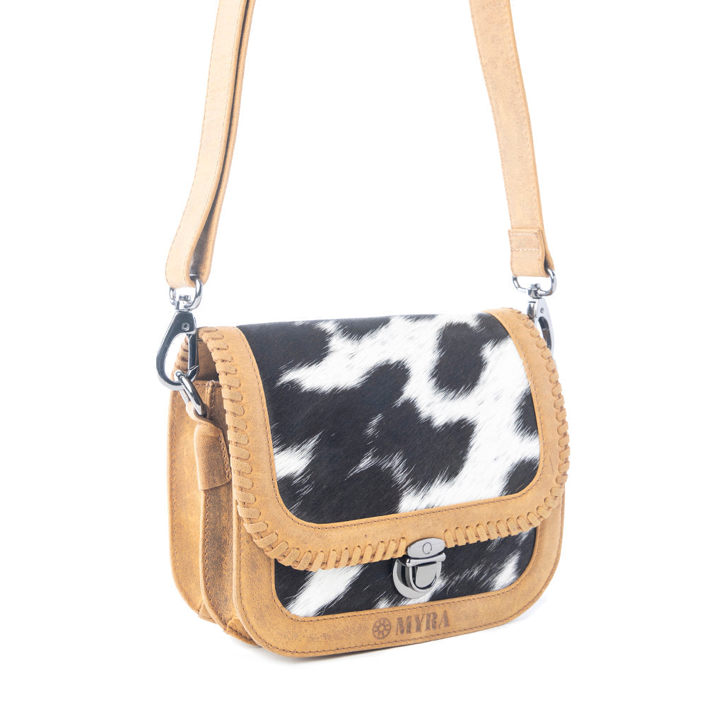 Sac Myra Luna Frost Hairon en cuir Golden Saddle