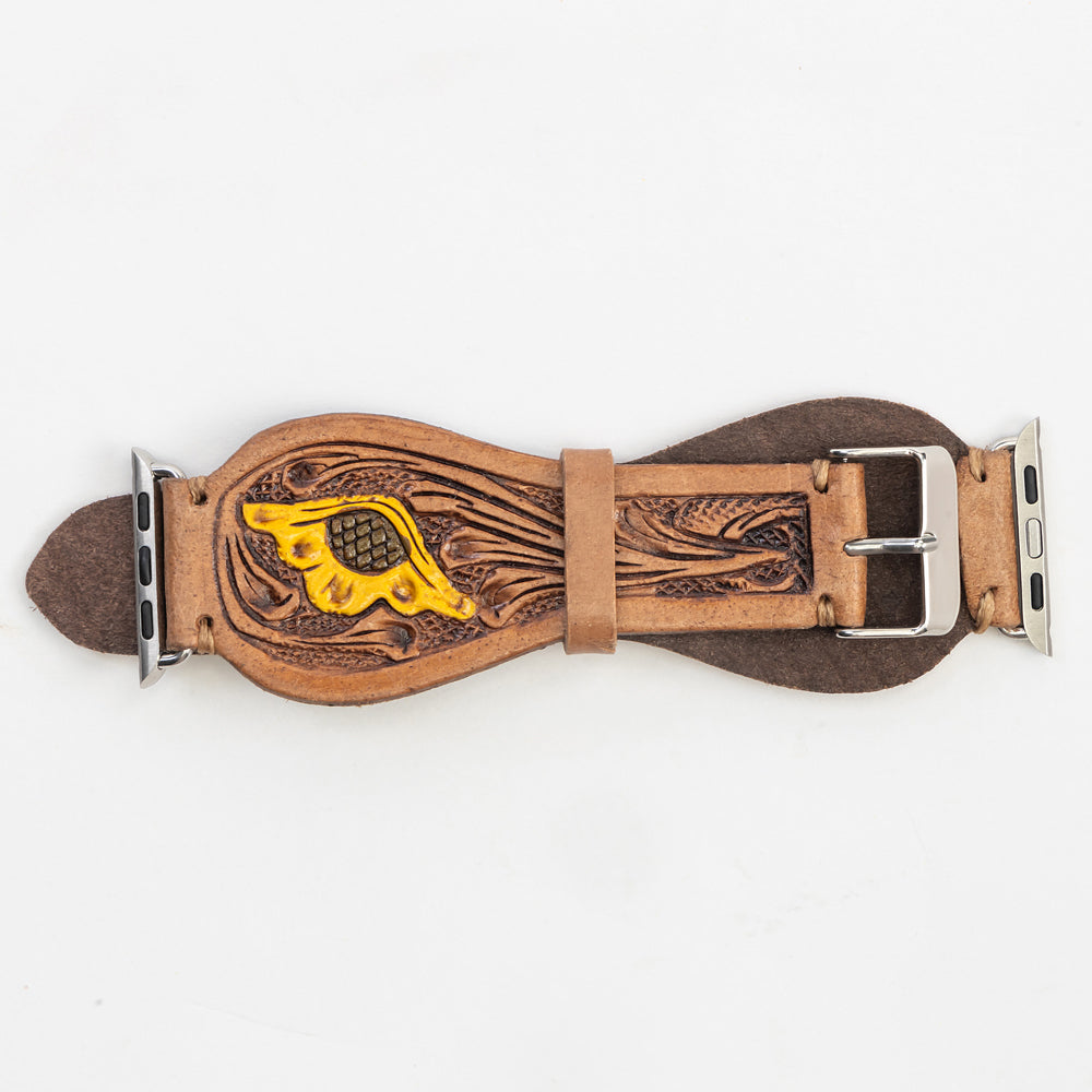 Bracelet de montre en cuir repoussé Lone Star, tannage antique