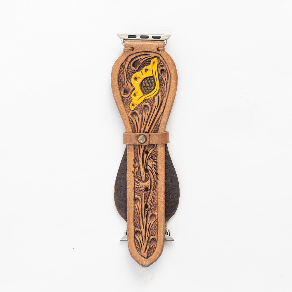 Bracelet de montre en cuir repoussé Lone Star, tannage antique