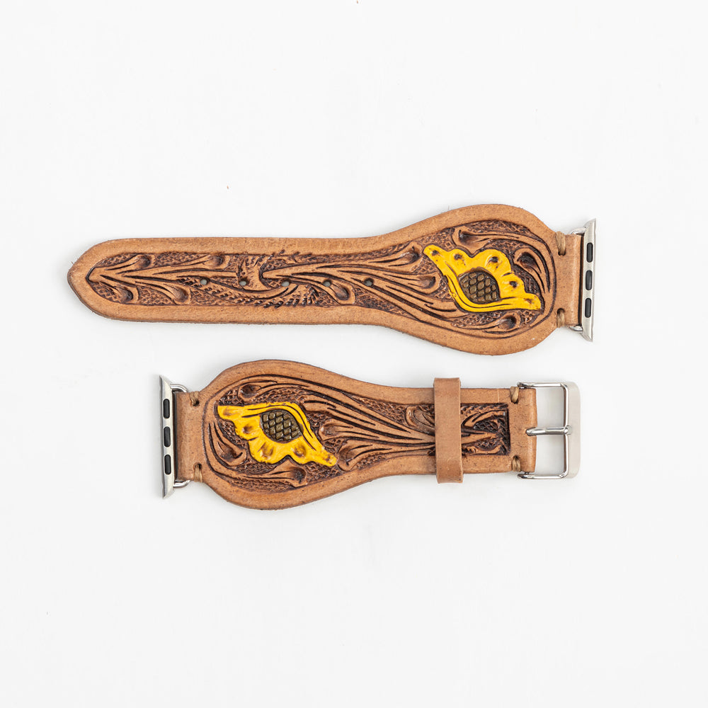 Bracelet de montre en cuir repoussé Lone Star, tannage antique