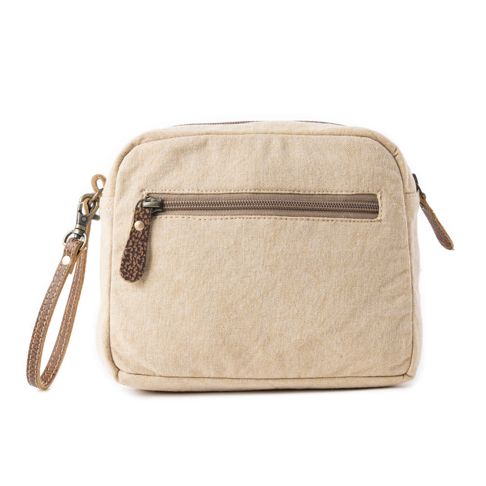 Pochette en toile Azure Dune coloris beige vintage