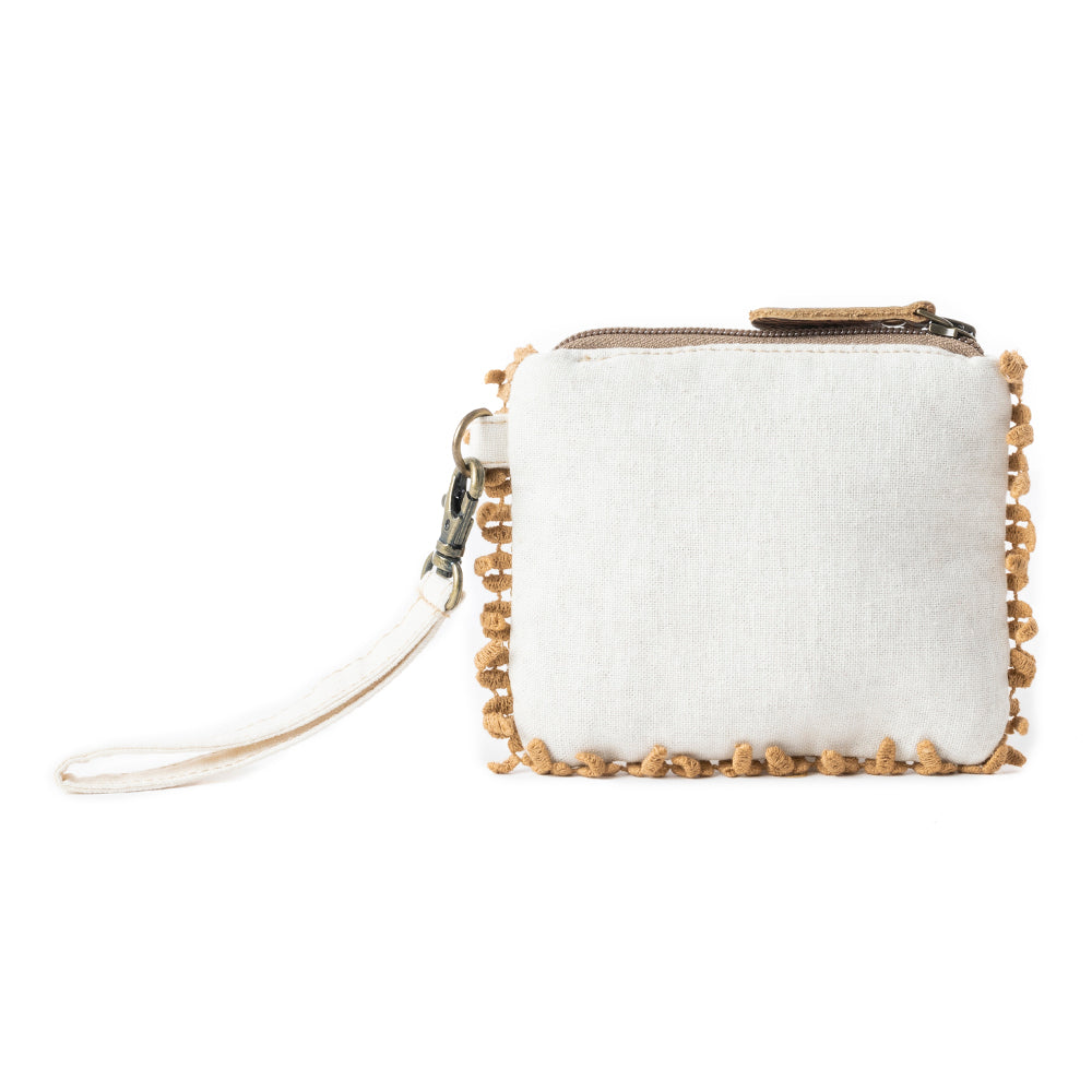 Sac pochette tissé Savanna Glow en Or Ensoleillé