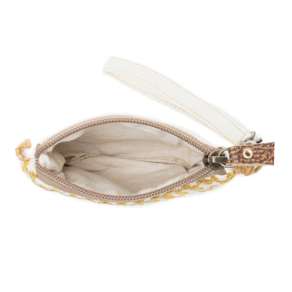 Sac pochette tissé Savanna Glow en Or Ensoleillé