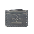 Porte-cartes Outlander Edge Western brodé gris cendré