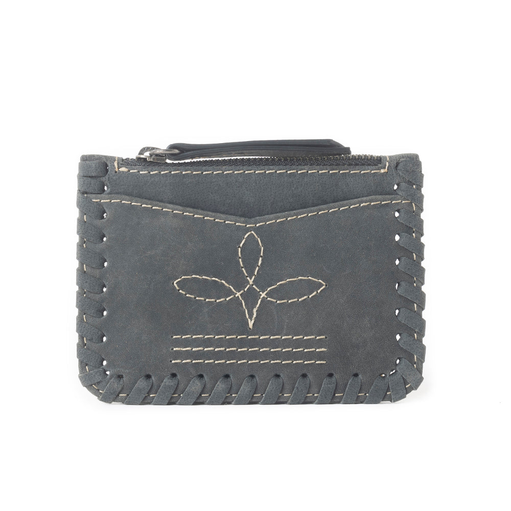 Porte-cartes Outlander Edge Western brodé gris cendré