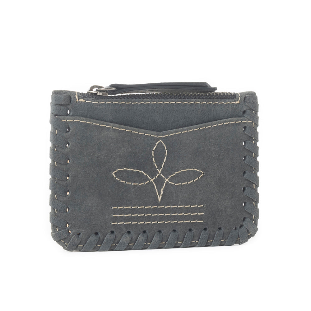 Porte-cartes Outlander Edge Western brodé gris cendré