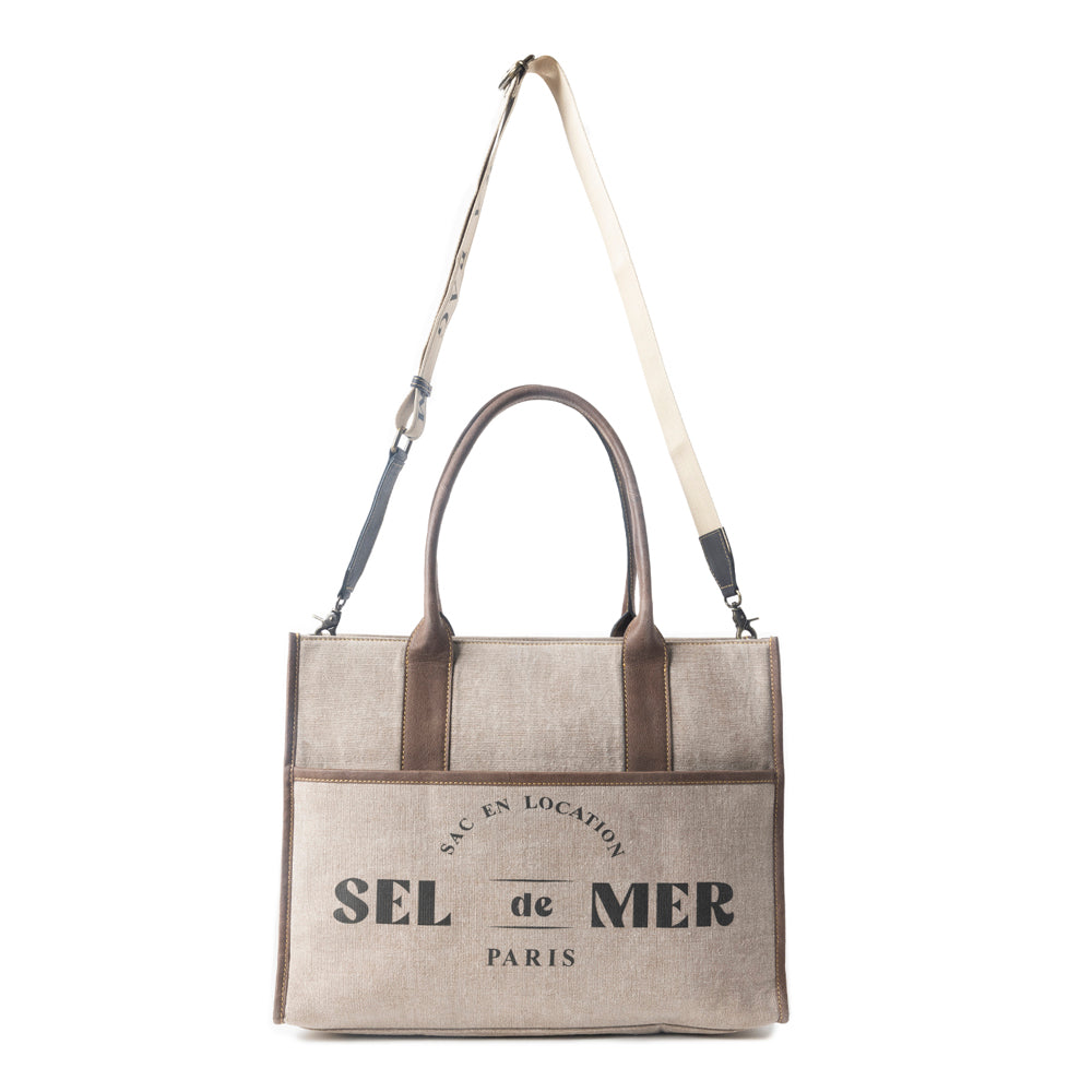 Sac fourre-tout Sel de Mer en blanc cassé