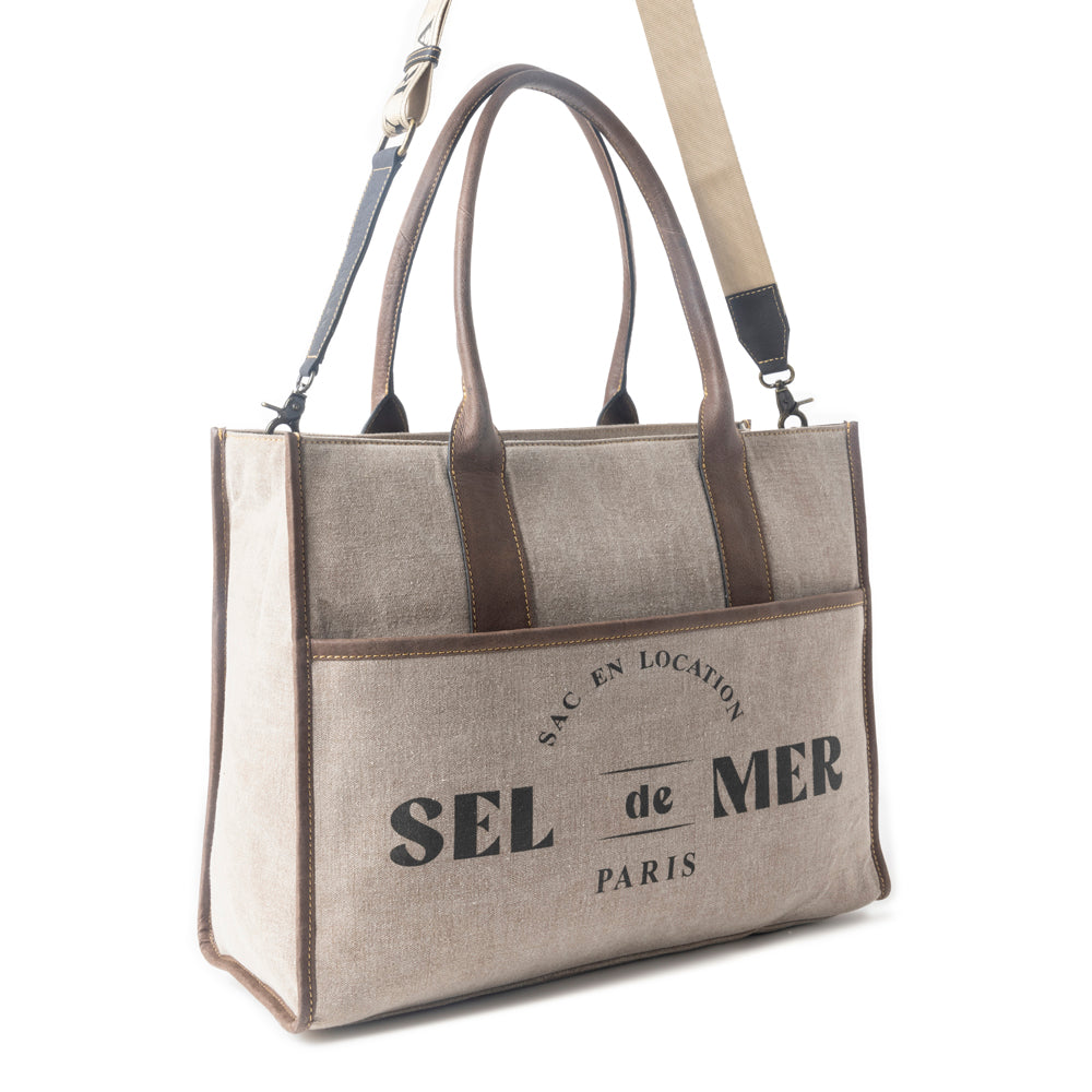 Sac fourre-tout Sel de Mer en blanc cassé